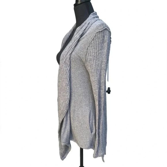 Heather Waterfall Ribbed Open Front Cardigan Size Medium - Picture 4 of 6